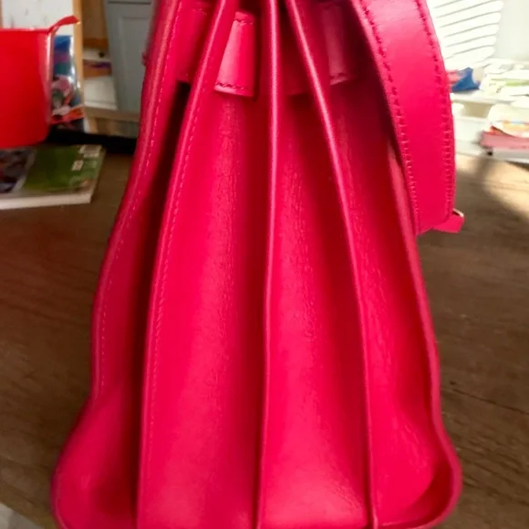 Saint Laurent Fuchsia Leather Satchel - Picture 6 of 12